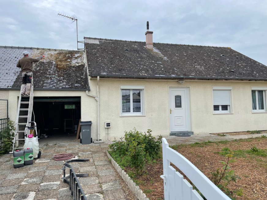 Toiture ardoise avant nettoyage
