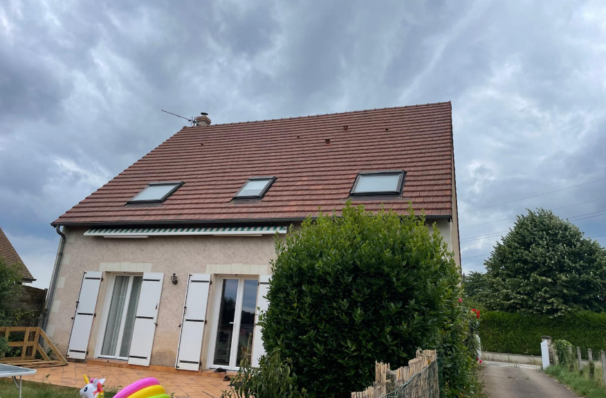 Toiture tuile après nettoyage